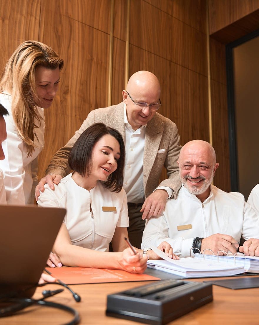 Senior colleagues in discussion
