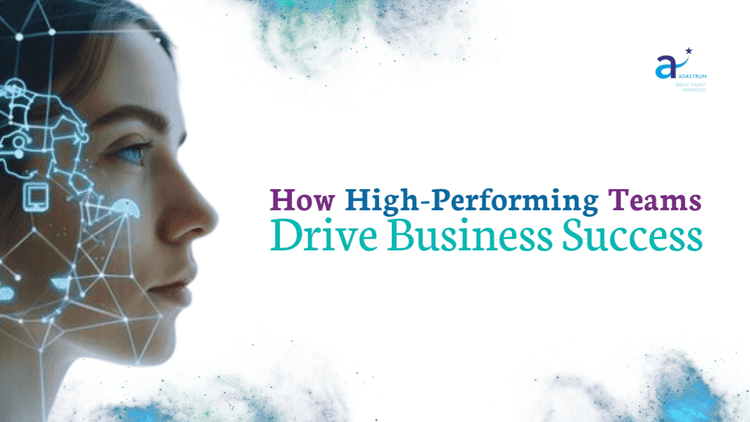 How High-Performing Teams Drive Business Success with human head and tech overlay