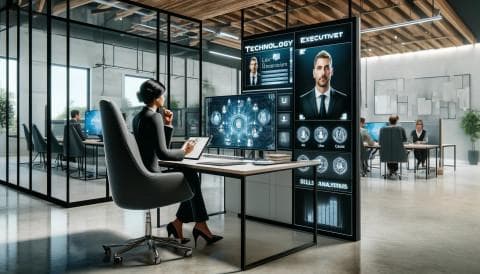 Technology executive search specialist conducting candidate interviews
